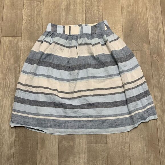 Womens Brooks‎ Brothers 100% Linen Stripe Lined A-Line Skirt - Picture 1 of 9